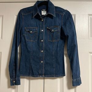 D&G Women’s Denim Button Down Shirt Size XS